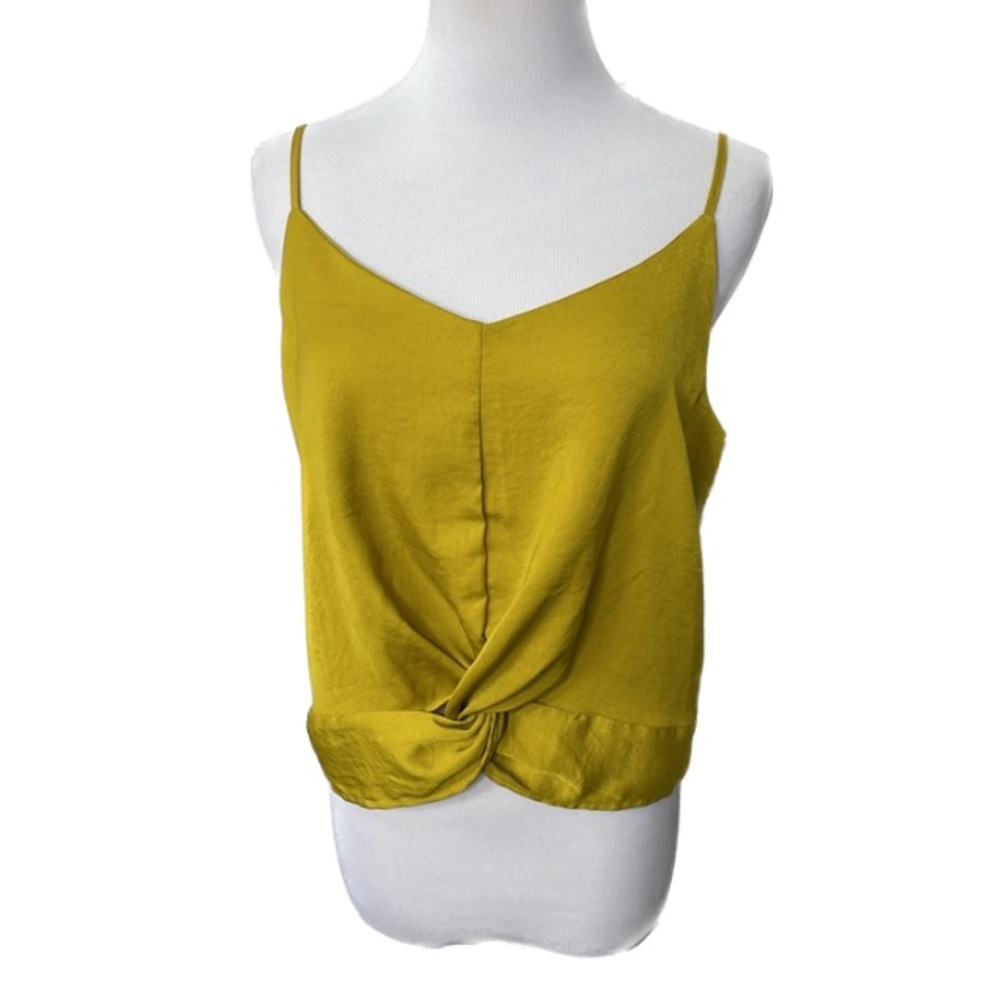 Cotton On Golden Mustard Yellow Adjustable Strap Twist Front Cropped Cami